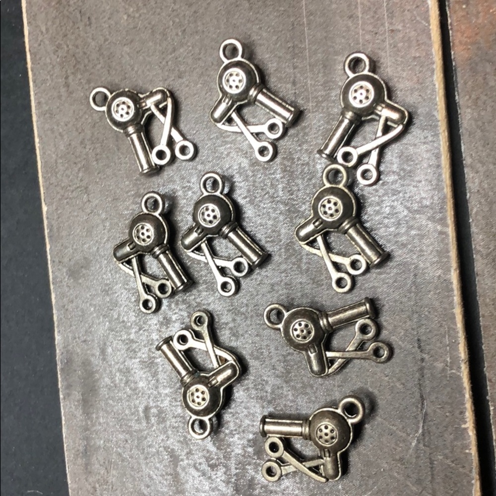 9 salon blow dryer/scissor charms